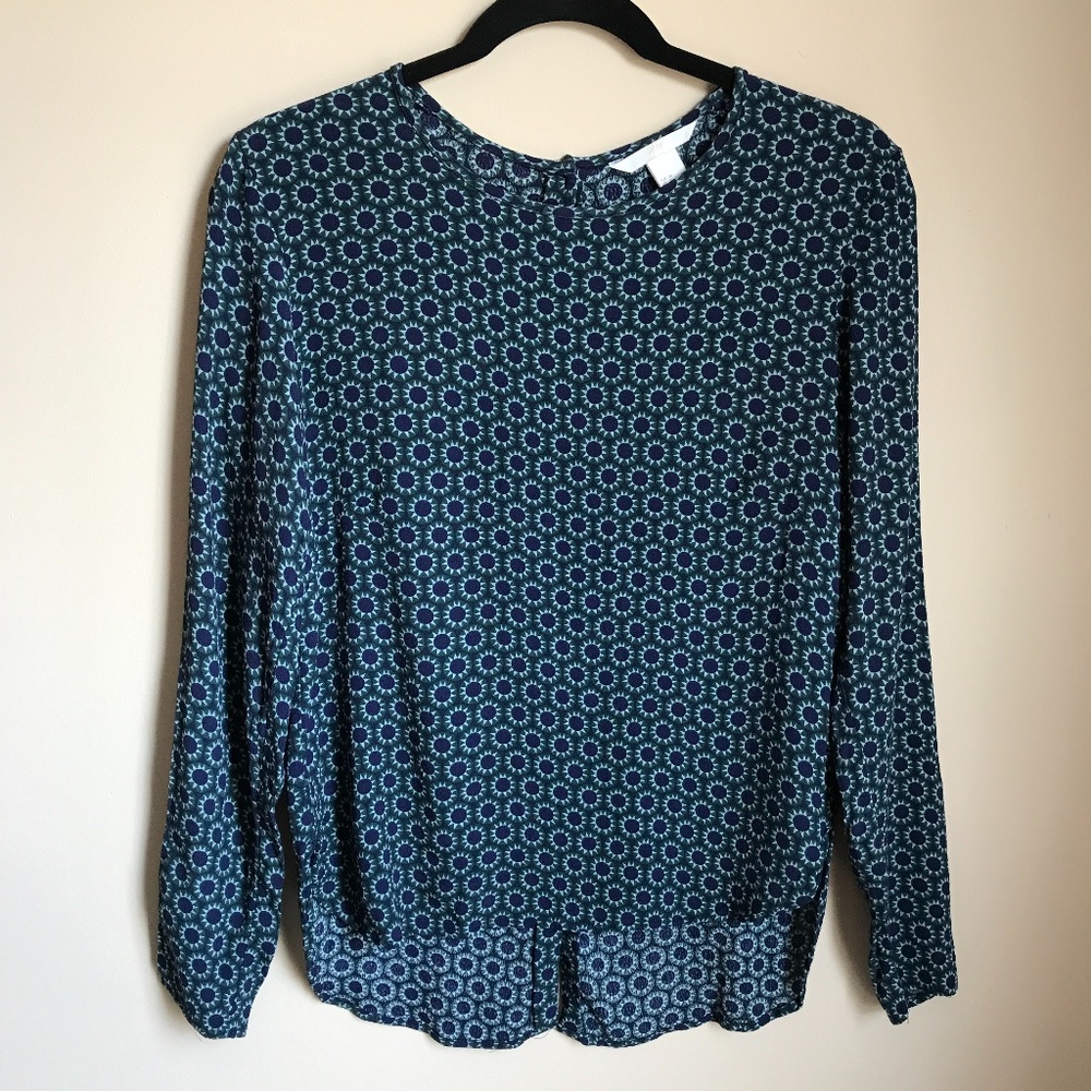 H&M Floral Back Button Blouse